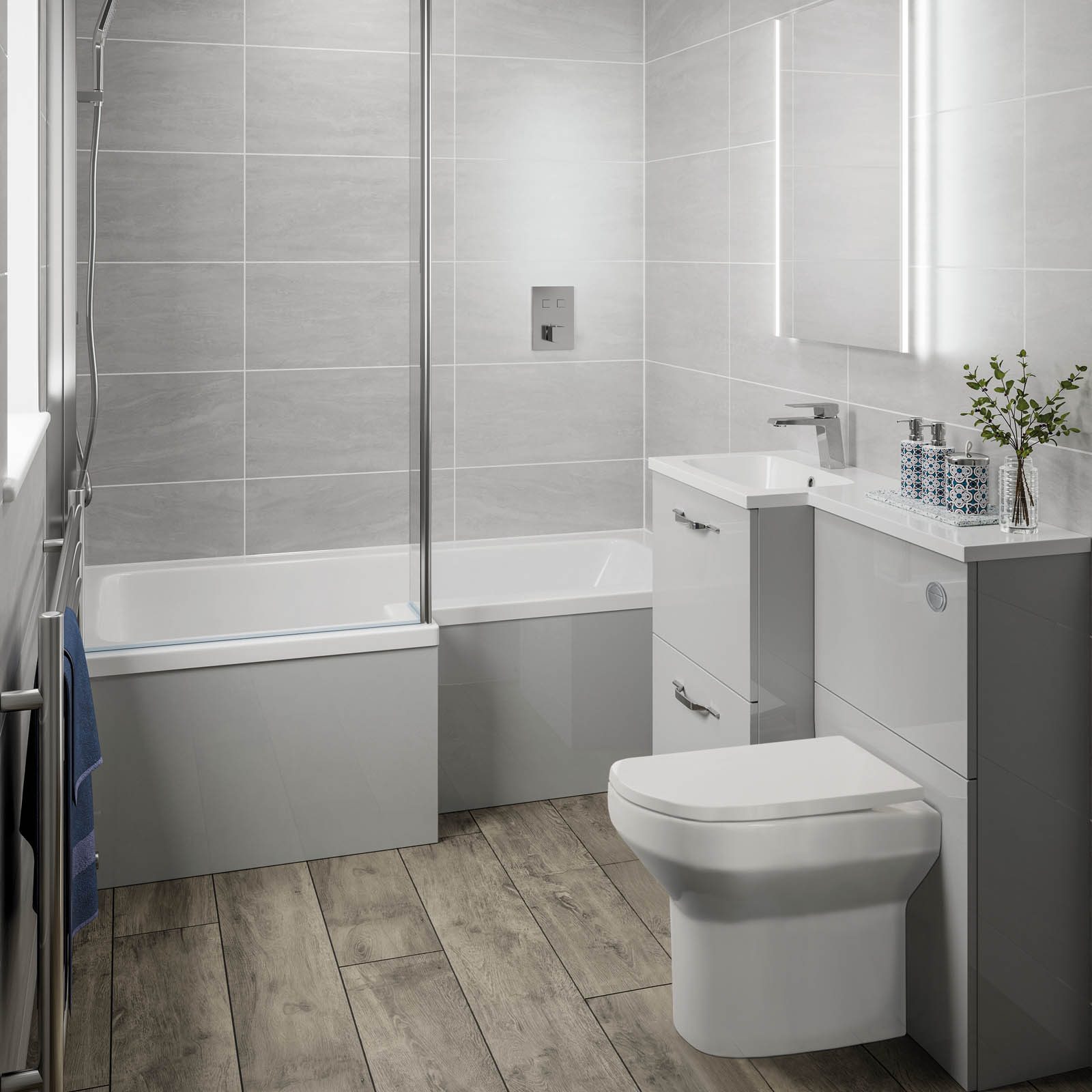 Qube L Shaped Bath